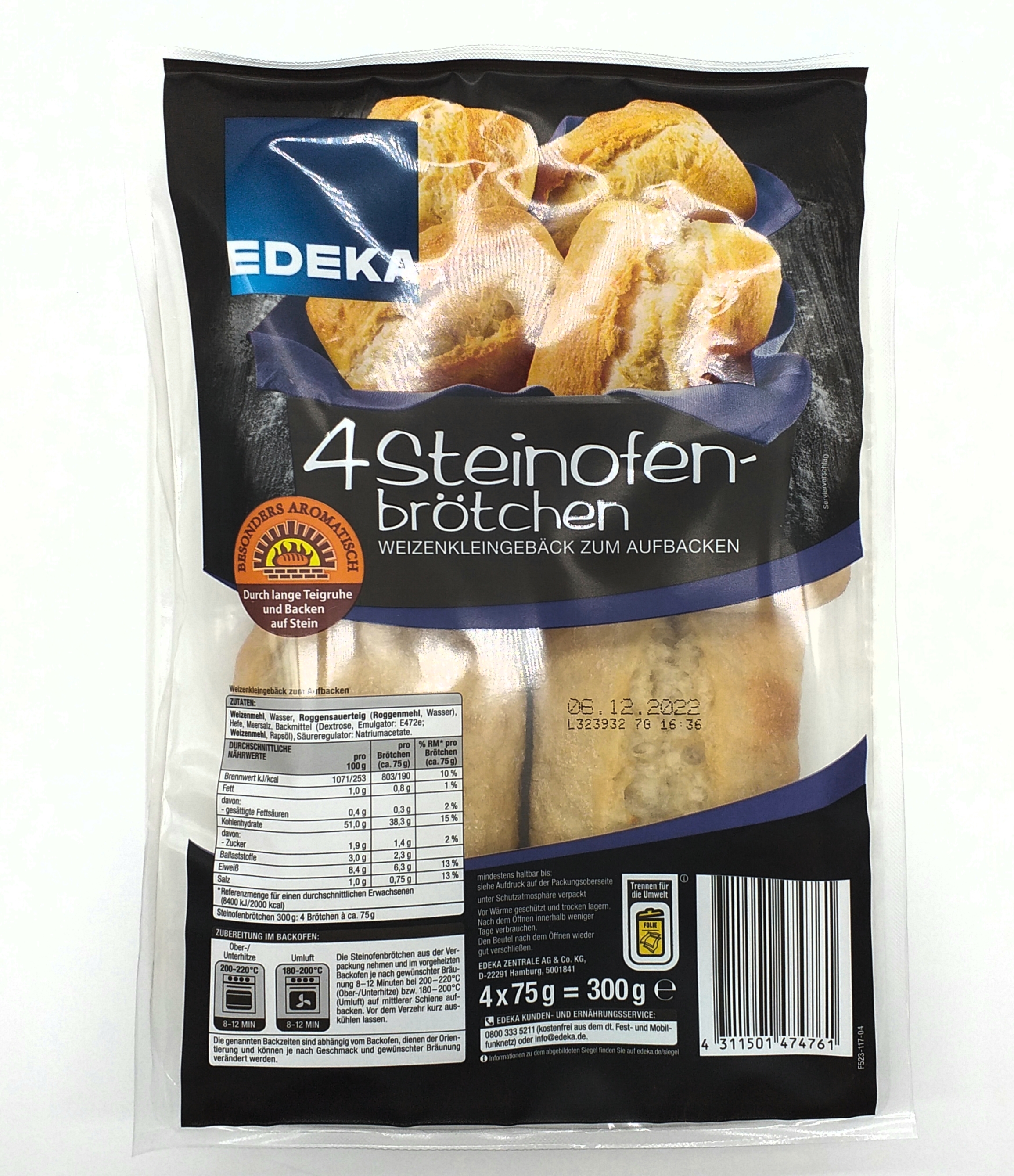 EDEKA Steinofenbrötchen 4ST 300g