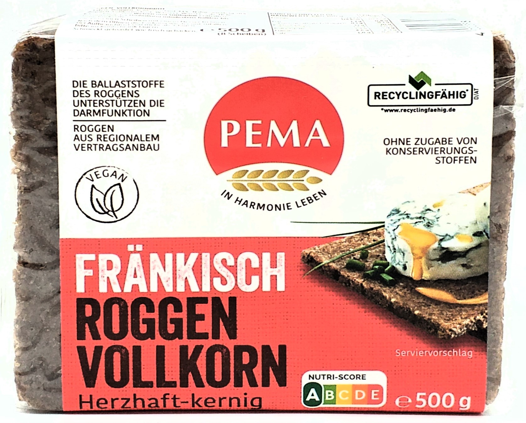 Pema Fränkisch Vollkorn herzhaft500g GQB